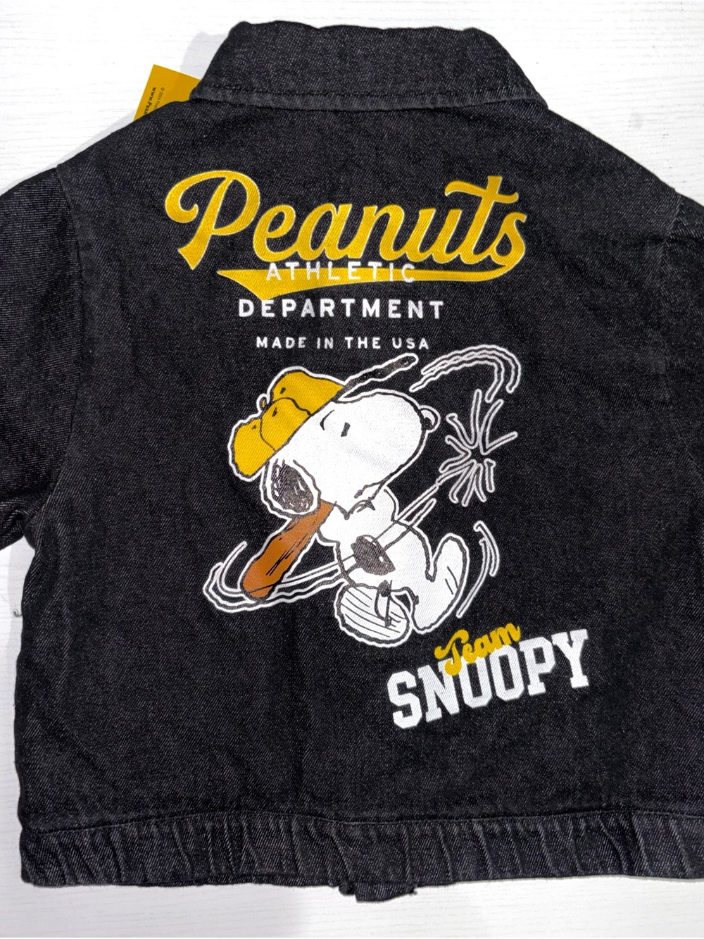 Peanuts Team Snoopy Kids Black Denim Jacket